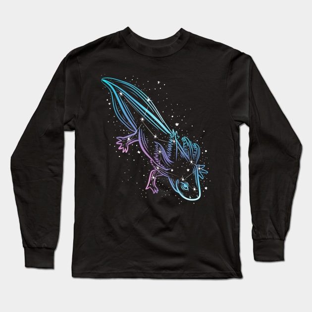 Axolotl constellation Long Sleeve T-Shirt by absolemstudio